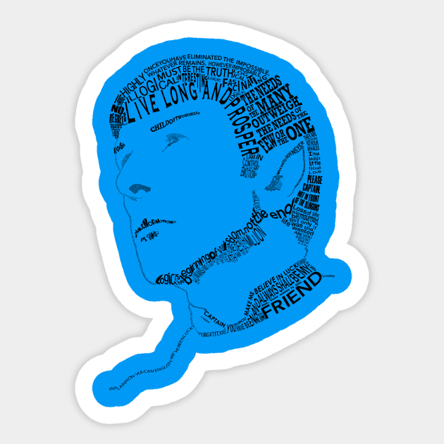 Spock Typographic Sticker by cegauer352